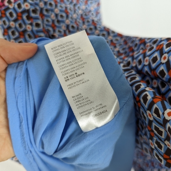 Anthropologie Maeve sz.6 Buckley Mini Dress  Button Front Pockets Geometric Boho - Picture 14 of 15